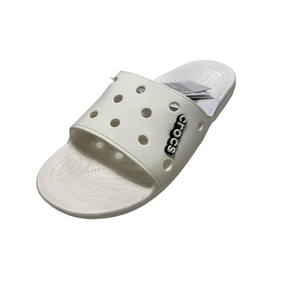 Crocs Unisex Classic Slide Sandals, White, 12 Men/14 Women Shoes - Picture 1 of 10
